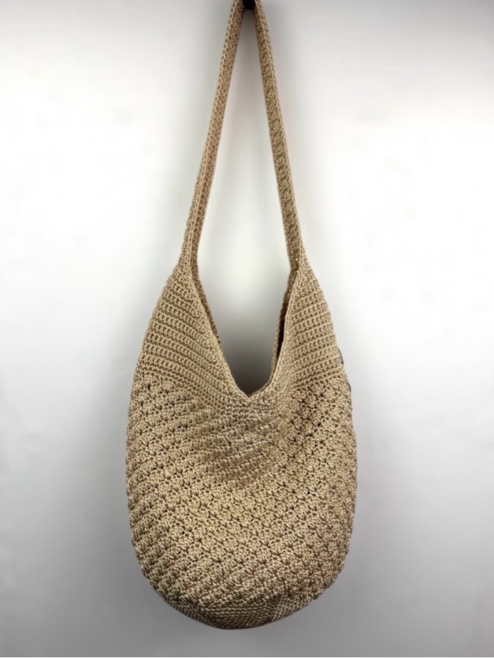 The Sak Natural Crochet Hobo Shoulder Bag